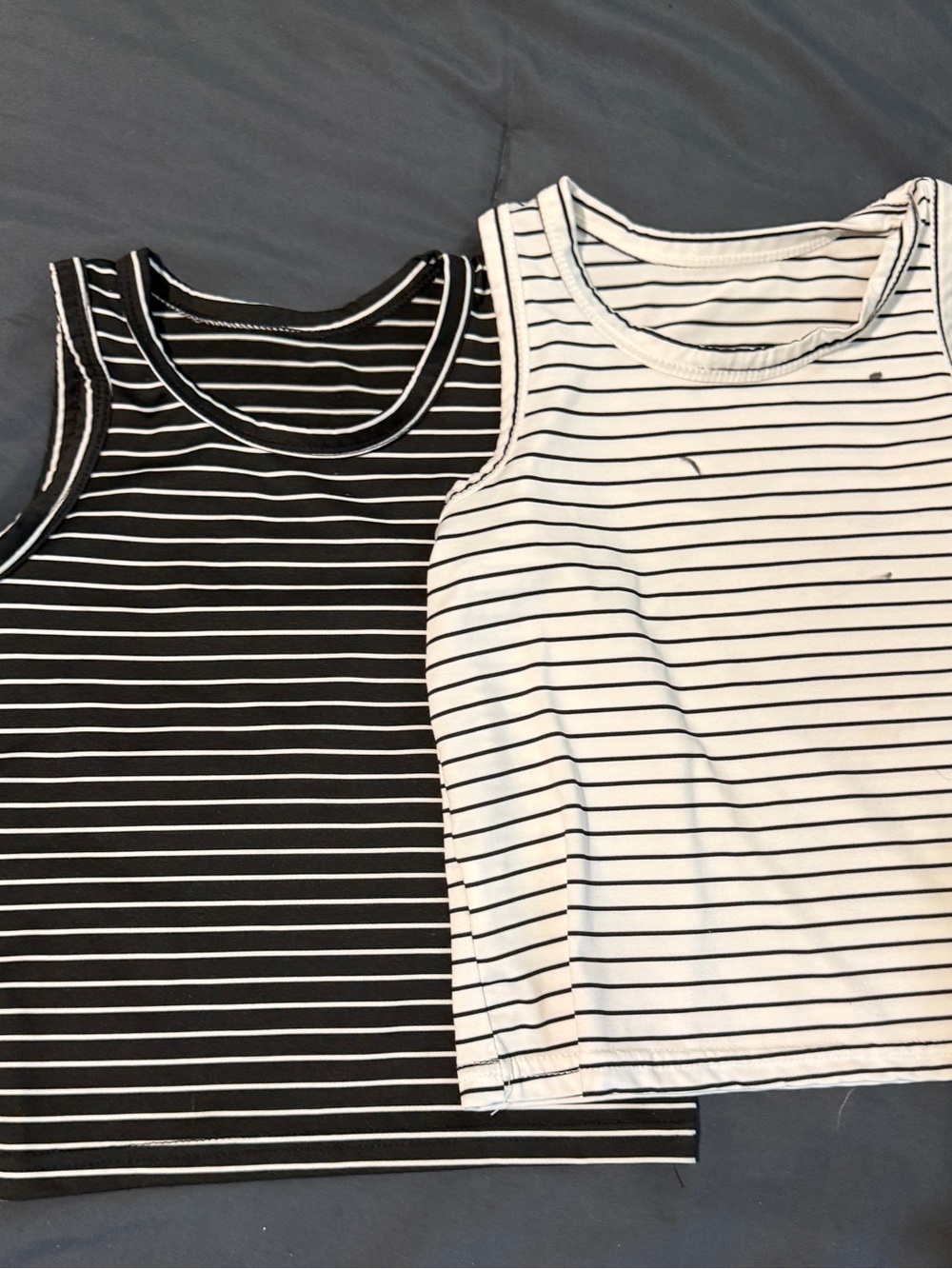 2 Amazon boys ' Black & White Striped Tank Top Set